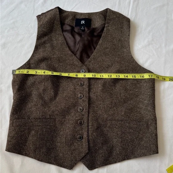 Banana Republic Women's Dark Brown Tweed Vest - Picture 2 of 7